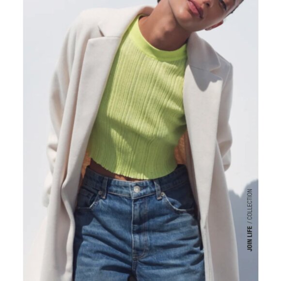 Zara Cream Lapel Open Front Lightweight Trench Coat Ivory Off White Size S - Picture 3 of 10